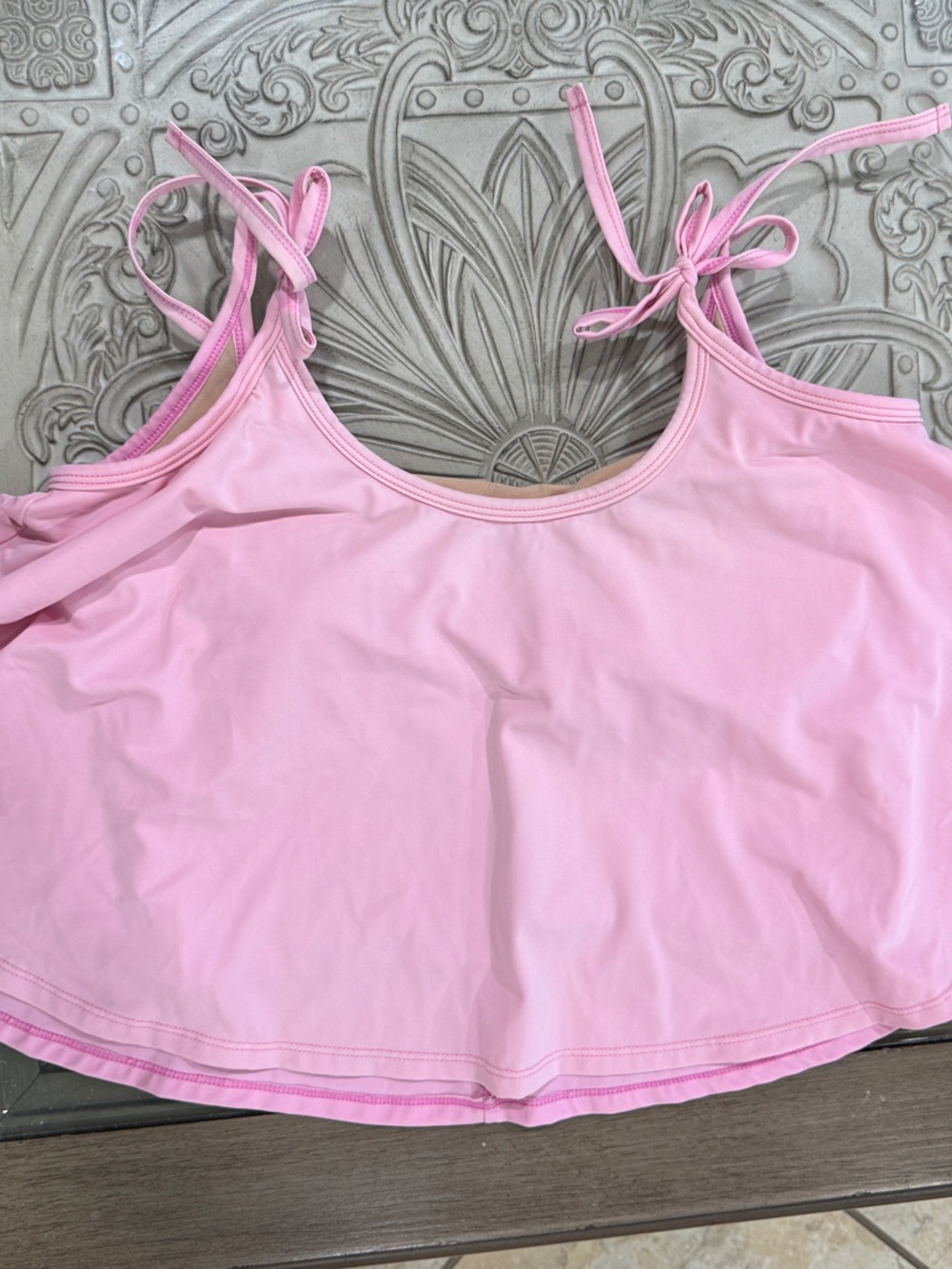 Kortni Jeane Light Pink Tie-Shoulder Cropped Camisole